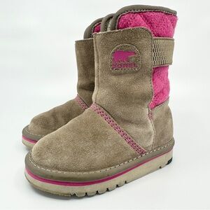 Sorel Rylee Winter Boots Water Resistant Suede Felt Fleece Lining Girl’s Size 8